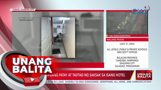 Babae, natagpuang patay at tadtad ng saksak sa isang hotel | UB