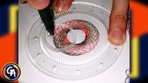 CREANDO con un espirógrafo un mandala rojo - verde. CREATING with a spirograph a red - green mandala.
