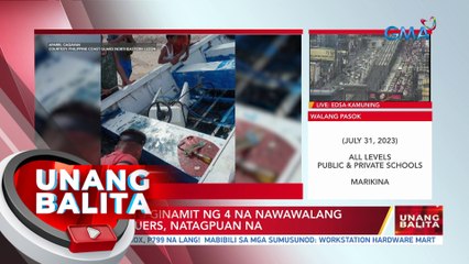 Bangkang ginamit ng 4 na nawawalang PCG rescuers, natagpuan na | UB