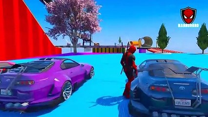 Deadpool vs Wanda Maximoff GTAV Moto Racing