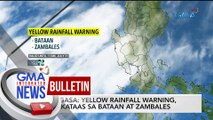 PAGASA: Yellow rainfall warning nakataas sa Bataan at Zambales | GMA Integrated News Bulletin