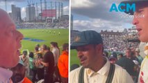Australian cricketers confront English fan hurling abuse