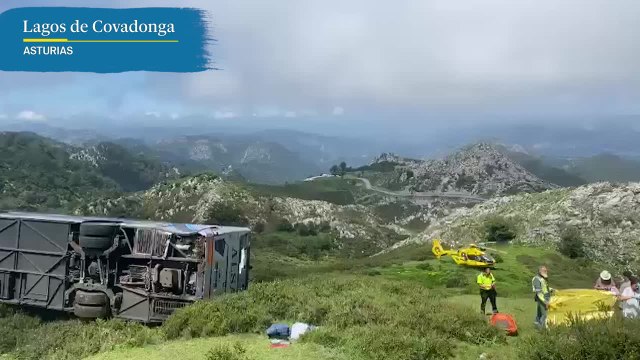 Vuelca un autobus en los Lagos de Covadonga