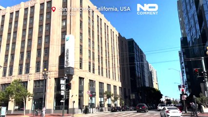 لوگوی جدید «X» در بالای دفتر مرکزی توییتر در سانفرانسیسکو نصب شد