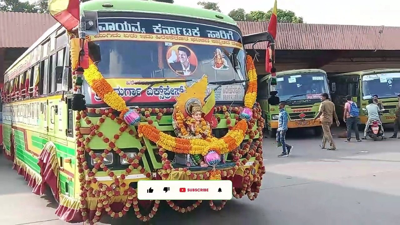 Ksrtc bus stand near Gokul Road Hubli a decorated bus Spotted with lots