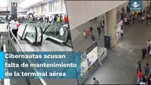 Se revienta el vidrio de un barandal en el AICM y deja a tres personas lesionadas