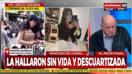 Encontraron a Luisina sin vida y descuartizada: habló el abogado de la familia