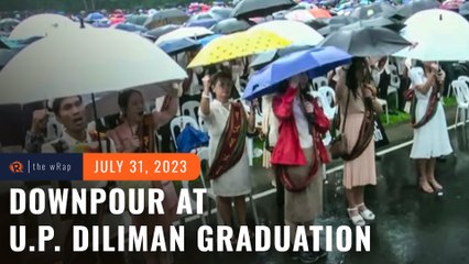 Downpour soaks UP Diliman graduation ceremony, program cut short