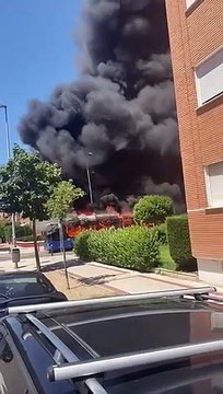 Incendio de un autobús urbano en Covaresa