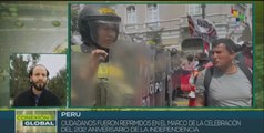 Cuerpos de seguridad de Perú reprimen manifestaciones antigubernamentales