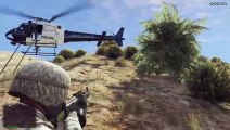 GTA5 | The special police helicopter failed to make an emergency landing on the top of the mountain, exploded on the spot, slipped down the ravine and fell into a piece of scrap iron, games, shooting games, good-looking videos