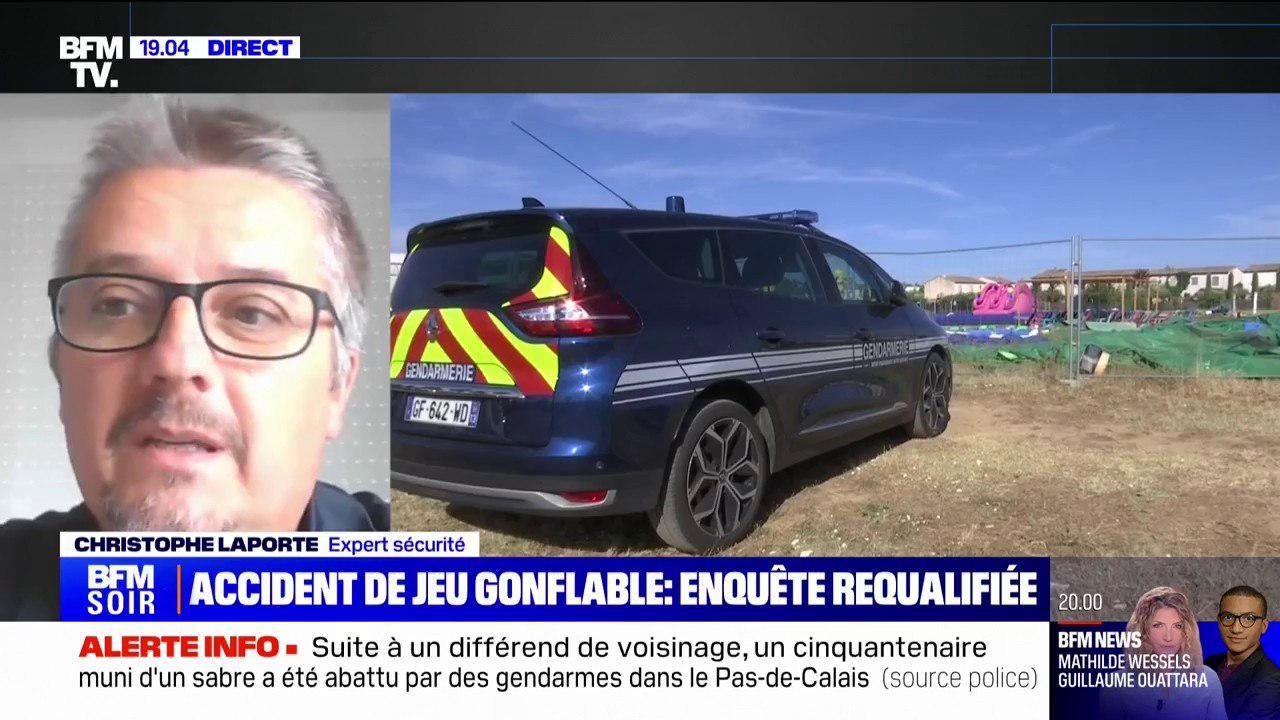 Accident de structure gonflable: "Chaque matin, lorsqu'on met en route la structure, les points d'ancrage doivent être contrôlés", explique Christophe Laporte (expert en sécurité)