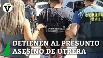 Momento de la detención del marido de la mujer asesinada de un golpe en la cabeza en Utrera