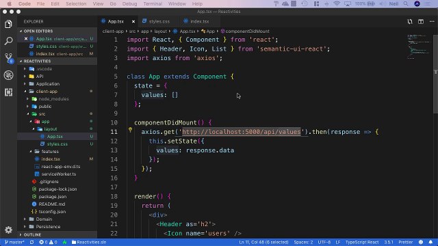 Building a CRUD application in React (Legacy) - Getting a list of activities from the API