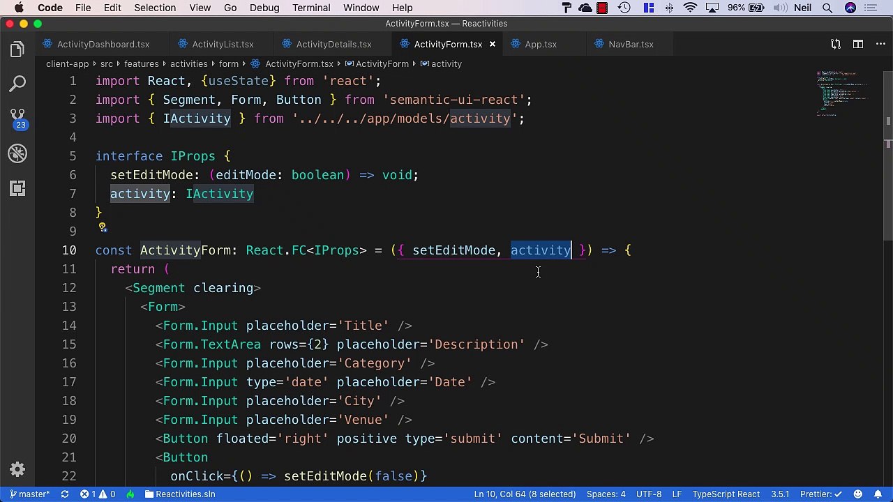 Building a CRUD application in React (Legacy) - Initialising the form with data