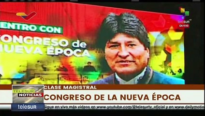 Ex mandatario boliviano Evo Morales participa en Clase Magistral del Congreso de la Nueva Época
