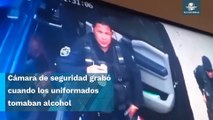 Captan a policías “echando chela” en viernes social