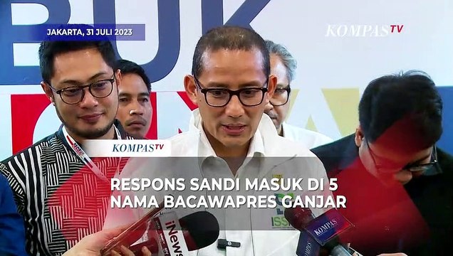 Respons Sandiaga Uno Disebut Masuk dalam 5 Nama Kandidat Bakal Cawapres Ganjar Pranowo