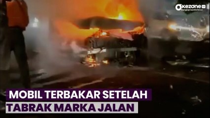 Laka Maut di Ring Road Barat Sleman, Mobil Sedan Terbakar 1 Orang Tewas
