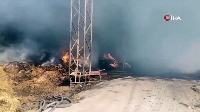 Balıkesir'de çiftlikteki yangına müdahale devam ediyor