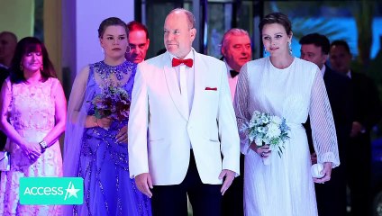 Princess Charlene & Prince Albert Match For RARE Red Carpet at Gala