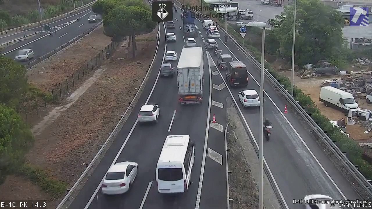 Retenciones en la ronda Litoral de Barcelona este martes
