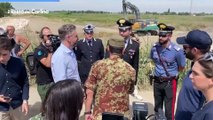 Alluvione, il commissario Figliuolo in visita al ponte della Motta