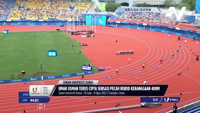 Pelari 400m Negara, Umar Osman yang pecah rekod kebangsaan miliknya sendiri dengan catatan masa 46.33s di Universiade 2022