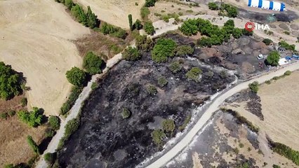 Yangın alanı havadan görüntülendi