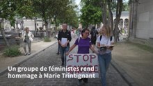 20 ans de la mort de Marie Trintignant: à Paris, des féministes lui rendent hommage