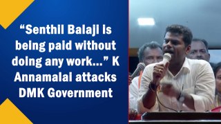 Senthil Balaji getting paid without doing any work: Annamalai