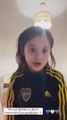 Cavani llegó a Boca y la hija de un crack le dio lo recibió con un tierno video