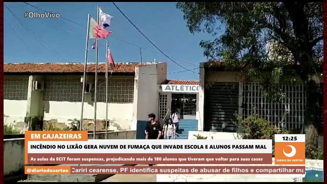 Nuvem de fumaça tóxica do Lixão de Cajazeiras invade escola e aulas são suspensas
