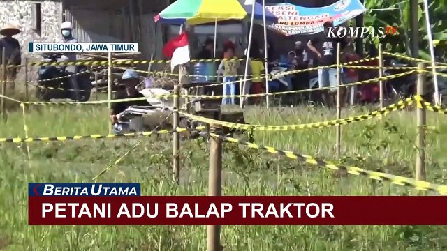 Di Klaten, Puluhan Petani Ramaikan Lomba Adu Cepat Traktor di Lintasan Sawah