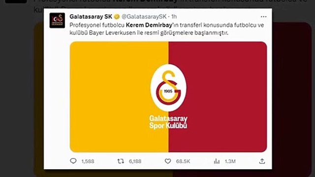 Galatasaray, Bayer Leverkusen'den Kerem Demirbay transferini KAP'a bildirdi