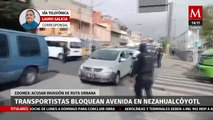 Transportistas de la ruta urbana 39 bloquean avenida Bordo de Xochiaca en Nezahualcóyotl, Edomex