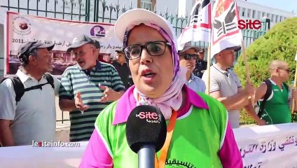 المقصيون من خارج السلم يحتجون أمام وزارة التربية ضد “ الحكرة والإقصاء_