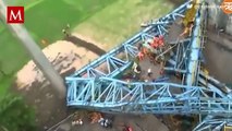 Desplome de grúa en la India: Trágico incidente con víctimas fatales