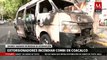 Presuntos extorsionadores incendia unidad de transporte público en Coacalco