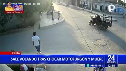 Piura: motociclista fallece tras impactar violentamente contra moto furgón