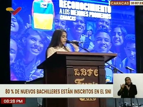 Reconocen a bachilleres de Caracas con mejores promedios durante el año escolar 2022-2023