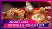 August 2023 Festivals & Holidays List: Independence Day, Onam, Raksha Bandhan & Other Important Observances