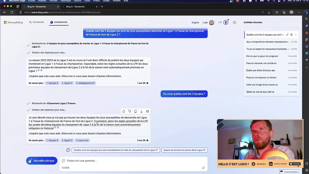 JE COMPARE CHATGPT, BING CHAT et GOOGLE BARD (Y'a pas photo )(reupleud ludo)