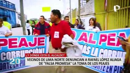 Descargar video: Vecinos de Lima Norte exigen pronunciamiento de Rafael López Aliaga sobre peajes