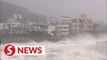 Typhoon hits Okinawa with huge waves, high winds