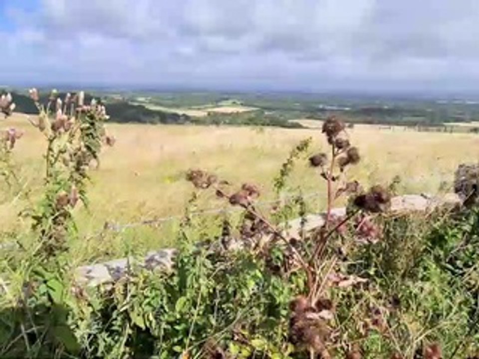 High winds batter the South Downs at Jack and Jill windmills and affect walkers in the unseasonal Sussex weather