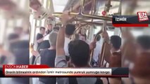 Grevin bitmesinin ardından İzmir metrosunda yumruk yumruğa kavga