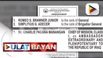 Ad interim appointment at nominasyon ng mga opisyal ng AFP, DFA, isinumite ni PBBM sa CA