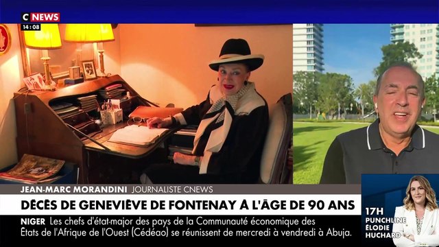 Décès de Geneviève de Fontenay - L'hommage de Jean-Marc Morandini sur CNews : C'était cette grand-mère qui râle tout le temps, dit parfois des énormités, mais qu'on adore et à qui on en veut jamais...