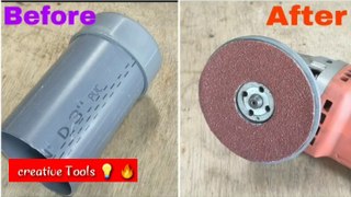 how to make a sandpaper grinding wheel from a pvc pipe #creative #tools #tooltips #tips #tools